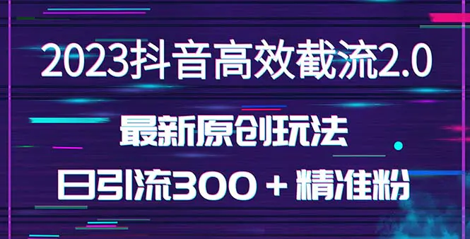 日引300＋创业粉，独家抖音高效截流2.0玩法（价值1280）-爱赚项目网