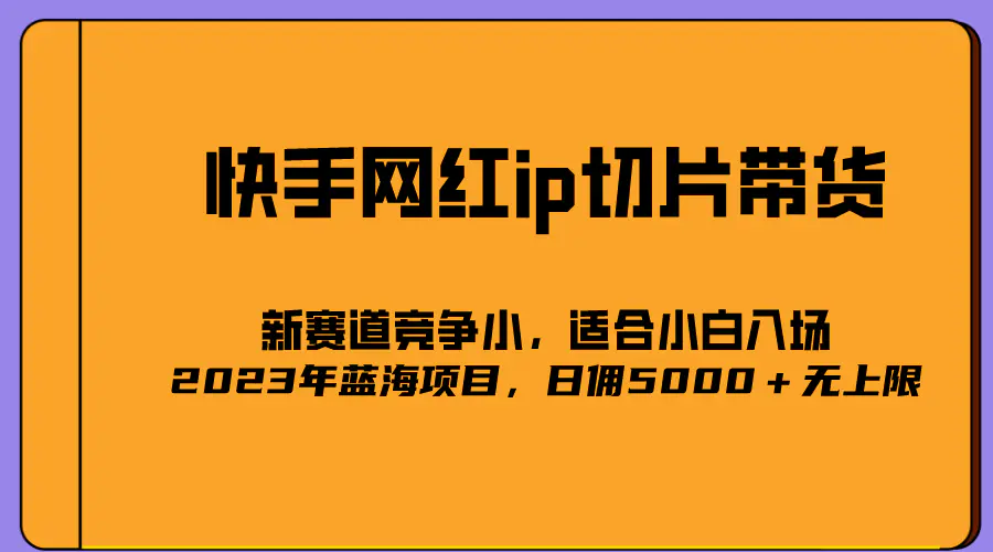 2023爆火的快手网红IP切片，号称日佣5000＋的蓝海项目，二驴的独家授权-爱赚项目网