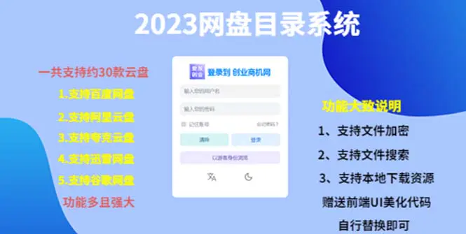 （项目课程）2023网盘目录运营系统，一键安装教学，一共支持约30款云盘-爱赚项目网