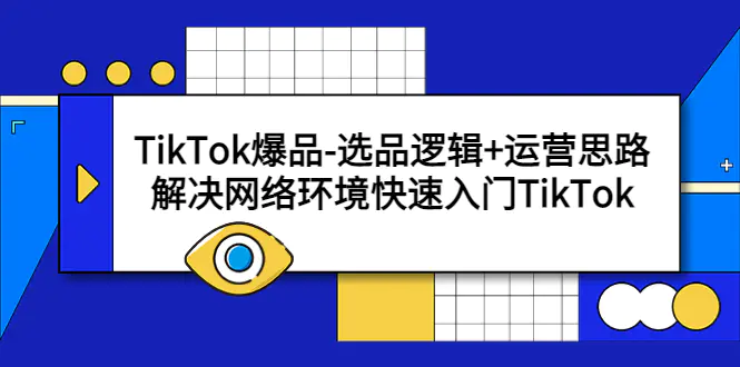 TikTok爆品-选品逻辑+运营思路：解决网络环境快速入门TikTok-爱赚项目网