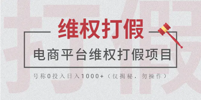 电商平台维权打假项目，号称0投入日入1000+（仅揭秘，勿操作）-爱赚项目网