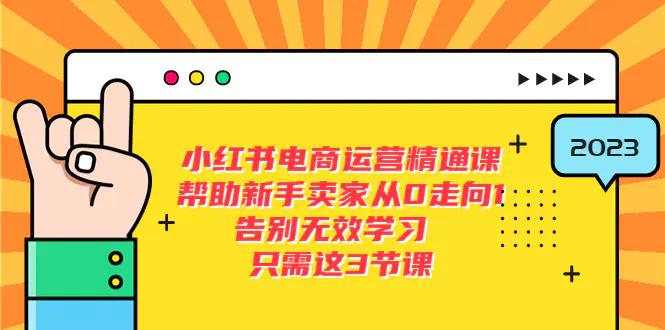 小红书电商·运营精通课，帮助新手卖家从0走向1 告别无效学习（7节视频课）-爱赚项目网