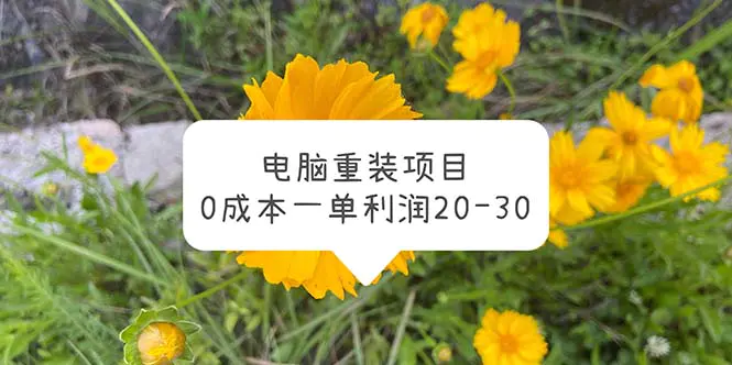 电脑系统重装项目，0成本一单利润20-30-爱赚项目网