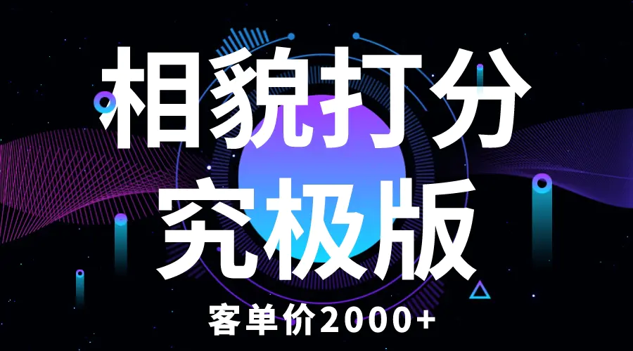 相貌打分究极版，客单价2000+纯新手小白就可操作的项目-爱赚项目网