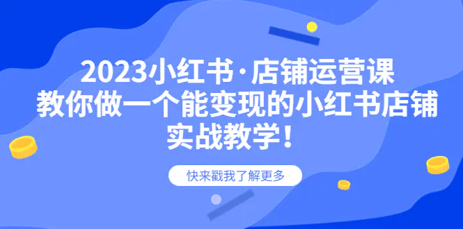 2023小红书·店铺运营课，教你做一个能变现的小红书店铺，20节-实战教学-爱赚项目网