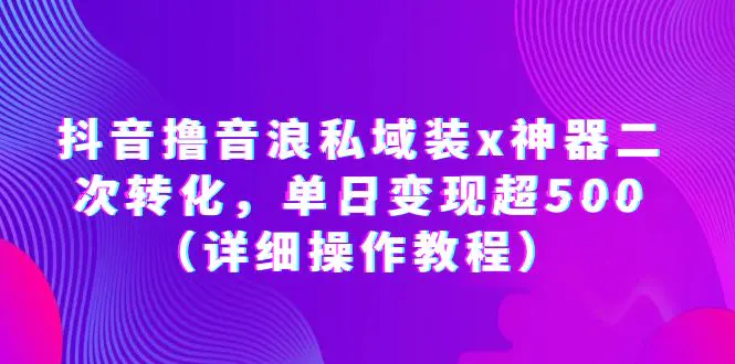 抖音撸音浪私域装x神器二次转化，单日变现超500（详细操作教程）-爱赚项目网