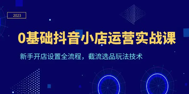 0基础抖音小店运营实战课，新手开店设置全流程，截流选品玩法技术-爱赚项目网