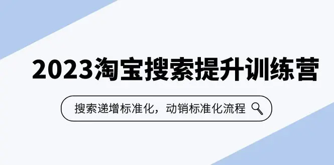 2023淘宝搜索-提升训练营，搜索-递增标准化，动销标准化流程（7节课）-爱赚项目网