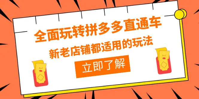 全面玩转拼多多直通车，新老店铺都适用的玩法（12节精华课）-爱赚项目网