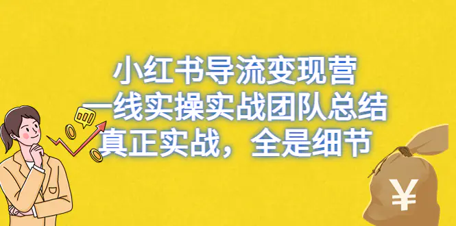 小红书导流变现营，一线实战团队总结，真正实战，全是细节，全平台适用-爱赚项目网