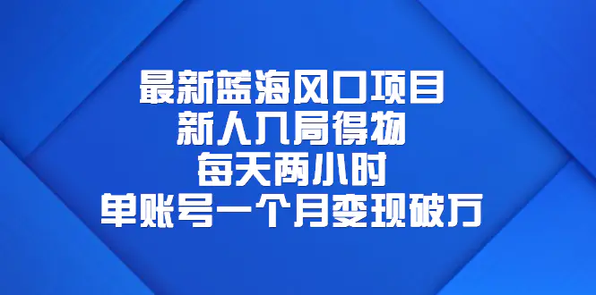 最新蓝海风口项目，新人入局得物，每天两小时，单账号一个月变现破万-爱赚项目网