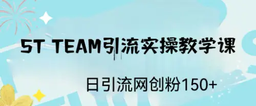 ST TEAM引流实操课，日引流网创粉100+-爱赚项目网