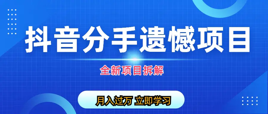 自媒体抖音分手遗憾项目私域项目拆解-爱赚项目网