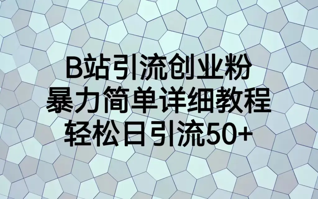 B站引流创业粉，暴力简单详细教程，轻松日引流50+-爱赚项目网