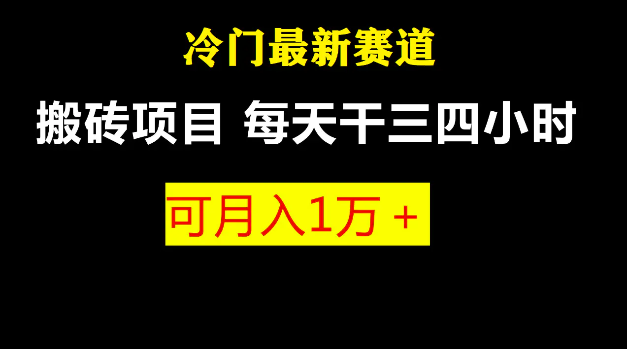 最新冷门游戏搬砖项目，小白零基础也可以月入过万（附教程+软件）-爱赚项目网