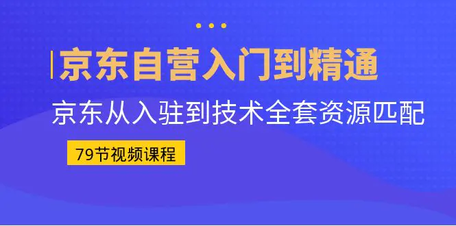 京东自营入门到精通：京东从入驻到技术全套资源匹配（79节课）-爱赚项目网