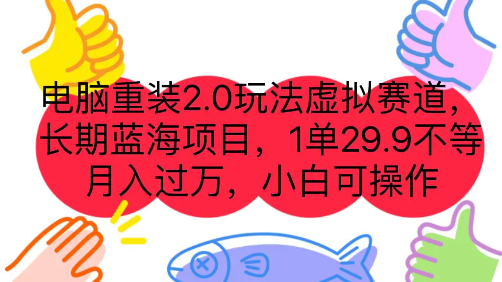 蓝海项目 一单29.9不等 月入过万 小白可操作-爱赚项目网