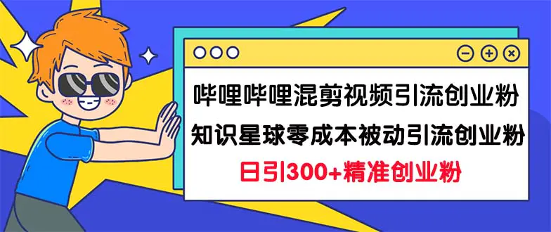 哔哩哔哩混剪视频引流创业粉日引300+知识星球零成本被动引流创业粉一天300+-爱赚项目网