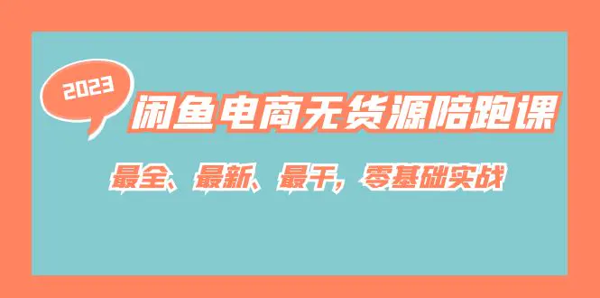 闲鱼电商无货源陪跑课，最全、最新、最干，零基础实战！-爱赚项目网