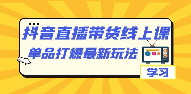 抖音·直播带货线上课，单品打爆最新玩法（12节课）-爱赚项目网