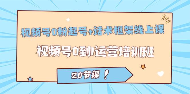 视频号·0粉起号+话术框架线上课：视频号0到1运营培训班（20节课）-爱赚项目网