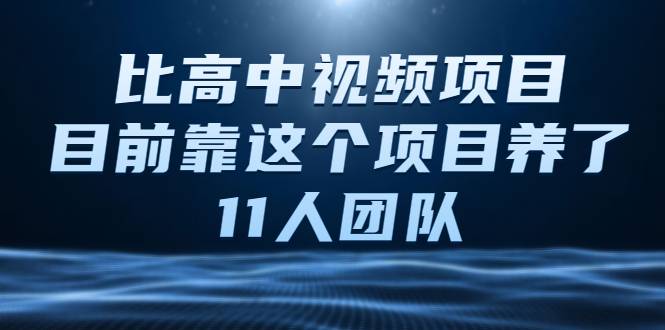 中视频项目，目前靠这个项目养了11人团队【视频课程】-爱赚项目网