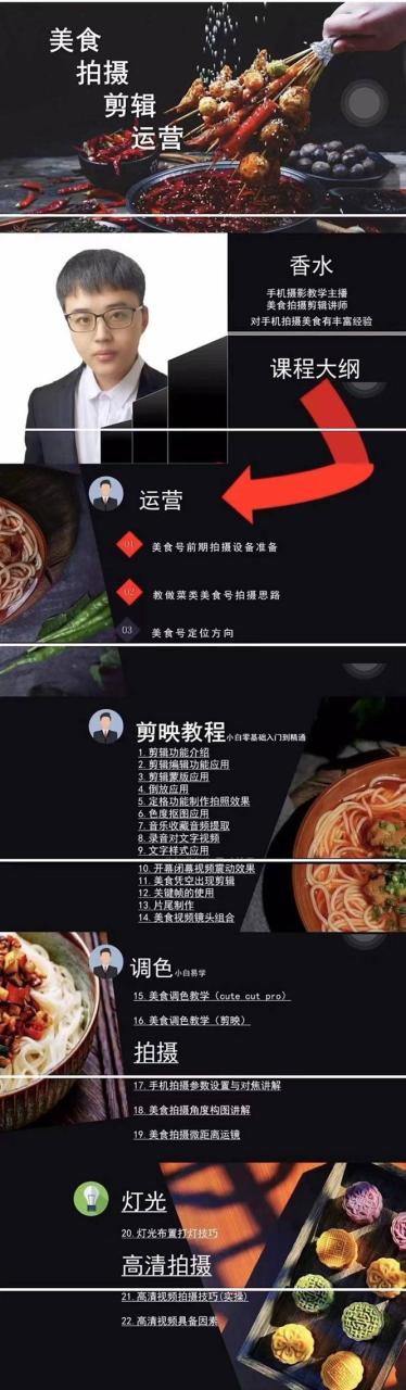 图片[2]-美食剪辑拍摄运营脚本思路拍摄剪辑实操，新手0基础学起！-爱赚项目网