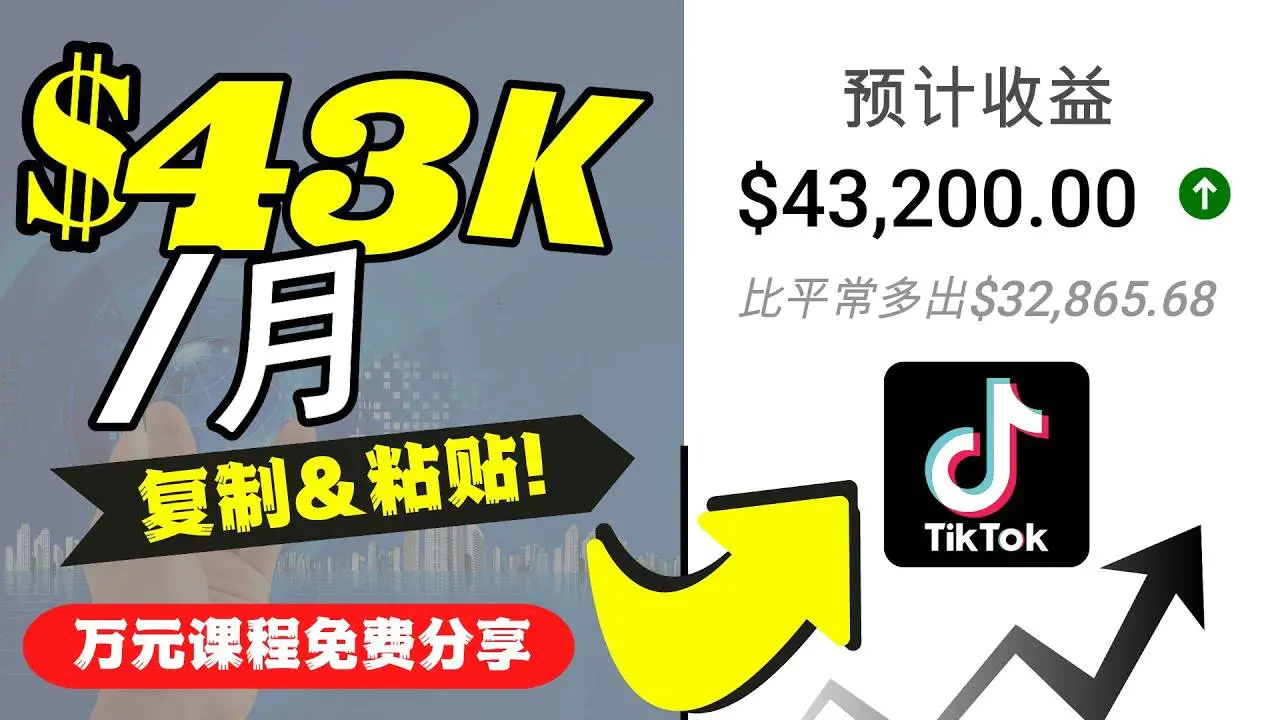 2022抖音国际版Tiktok赚钱项目：每天上传一个视频就轻松月入$43200-爱赚项目网