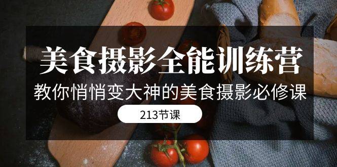 美食摄影-全能特训营，教你悄悄变大神的美食摄影必修课（8套课程-213节）-爱赚项目网