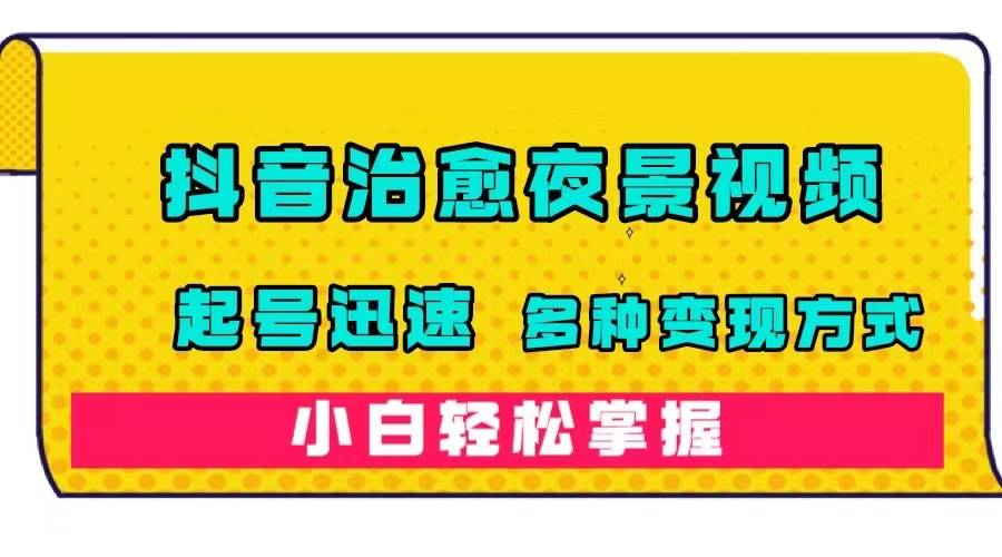 抖音治愈系夜景视频，起号迅速，多种变现方式，小白轻松掌握（附120G素材）-爱赚项目网