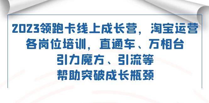 2023领跑·卡 线上成长营 淘宝运营各岗位培训 直通车 万相台 引力魔方 引流-爱赚项目网