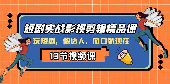 短剧实战影视剪辑精品课，玩短剧，做达人，风口就现在-爱赚项目网