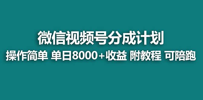 【蓝海项目】视频号分成计划，单天收益8000+，附玩法教程！可陪跑-爱赚项目网