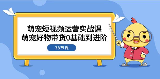 萌宠·短视频运营实战课：萌宠好物带货0基础到进阶（38节课）-爱赚项目网