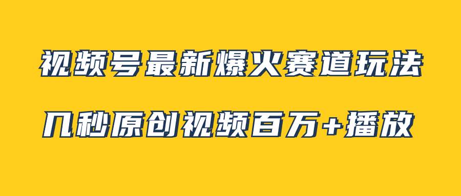 视频号最新爆火赛道玩法，几秒视频可达百万播放，小白即可操作（附素材）-爱赚项目网