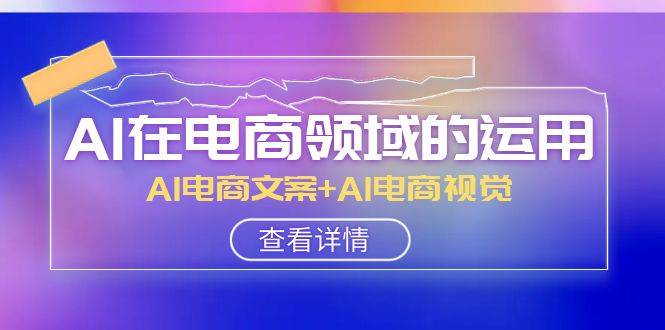 AI-在电商领域的运用线上课，AI电商文案+AI电商视觉（14节课）-爱赚项目网