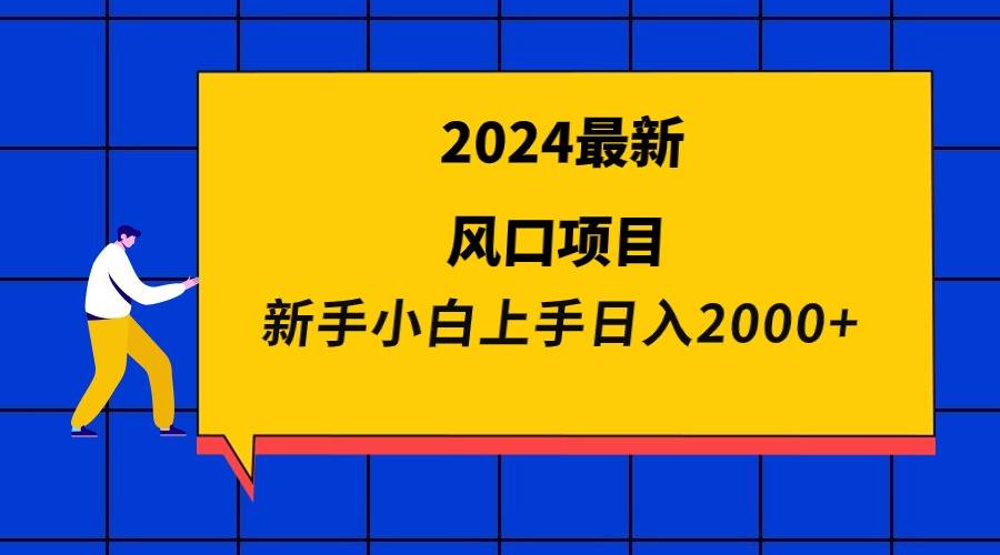 2024最新风口项目 新手小白日入2000+-爱赚项目网