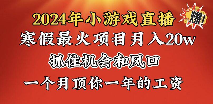 2024年寒假爆火项目，小游戏直播月入20w+，学会了之后你将翻身-爱赚项目网