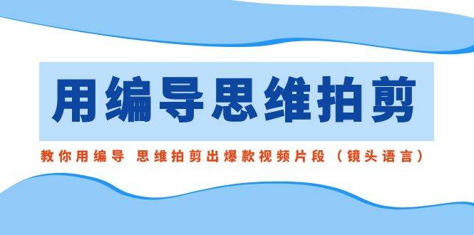 用编导的思维拍剪，教你用编导 思维拍剪出爆款视频片段（镜头语言）-爱赚项目网