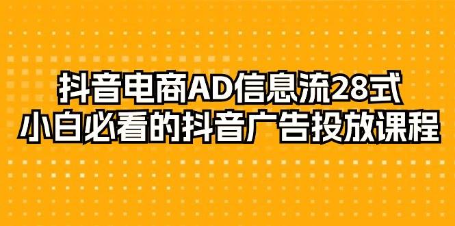 抖音电商-AD信息流 28式，小白必看的抖音广告投放课程-29节-爱赚项目网