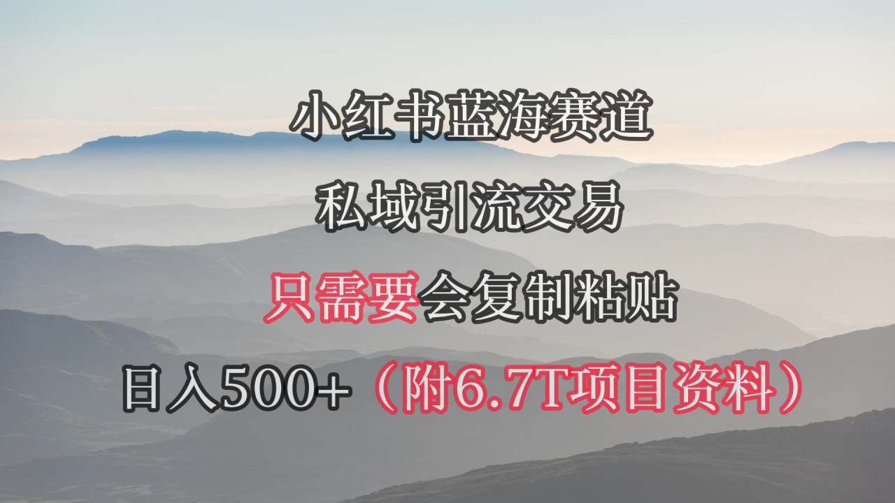 小红书短剧赛道，私域引流交易，会复制粘贴，日入500+（附6.7T短剧资源）-爱赚项目网