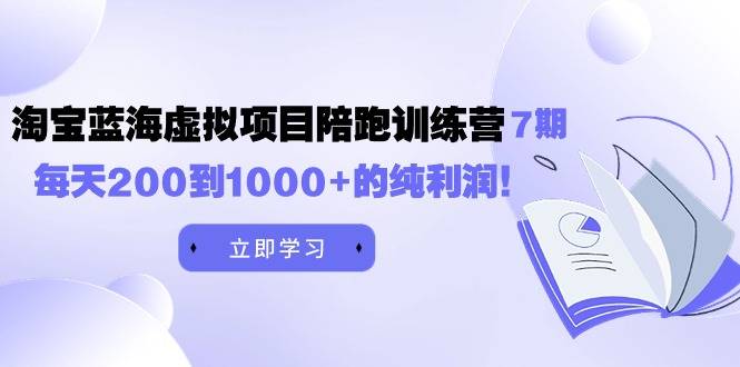 黄岛主《淘宝蓝海虚拟项目陪跑训练营7期》每天200到1000+的纯利润-爱赚项目网