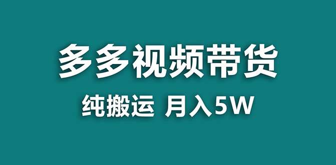 【蓝海项目】拼多多视频带货 纯搬运一个月搞了5w佣金，小白也能操作 送工具-爱赚项目网