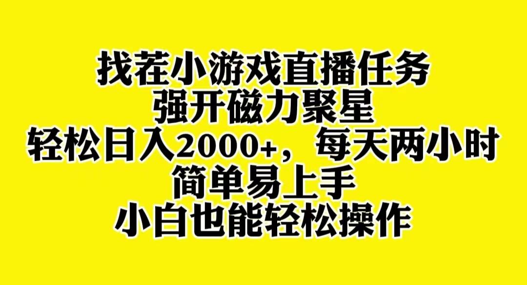 找茬小游戏直播，强开磁力聚星，轻松日入2000+，小白也能轻松上手-爱赚项目网