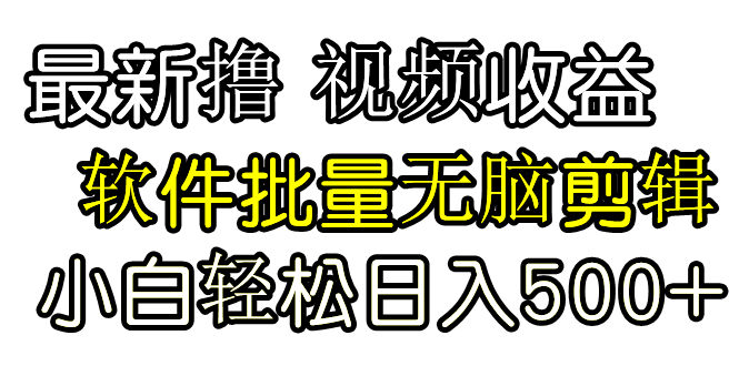 发视频撸收益，软件无脑批量剪辑，第一天发第二天就有钱-爱赚项目网