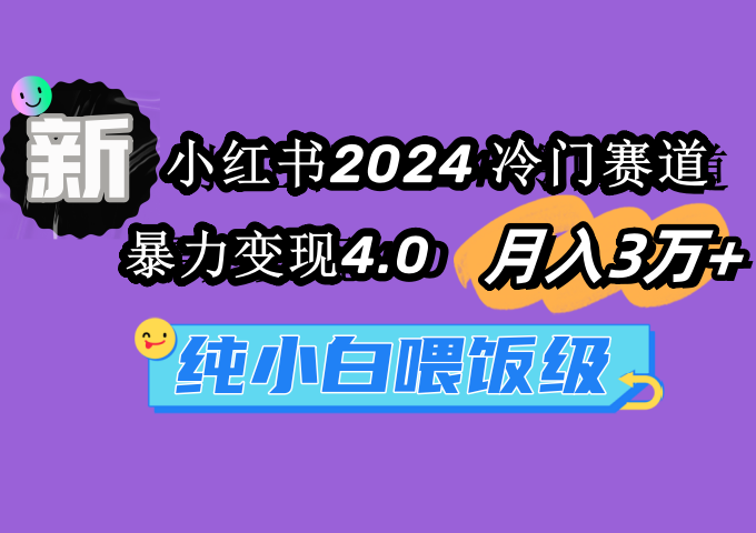 小红书2024冷门赛道 月入3万+ 暴力变现4.0 纯小白喂饭级-爱赚项目网