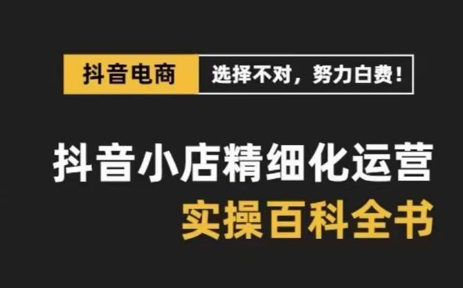 抖音小店 精细化运营-百科全书，保姆级运营实战讲解（28节课）-爱赚项目网