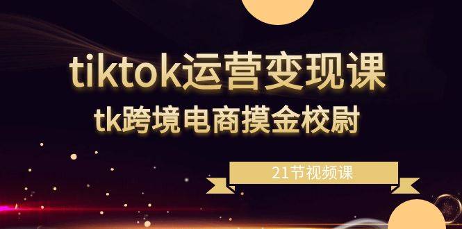 tiktok运营变现课，tk跨境电商摸金校尉（21节视频课）-爱赚项目网