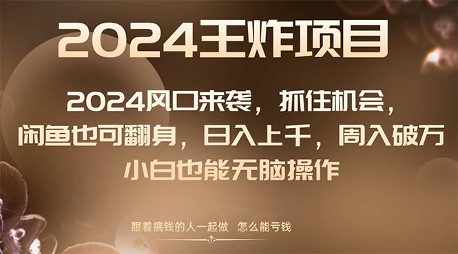 2024风口项目来袭，抓住机会，闲鱼也可翻身，日入上千，周入破万，小白…-爱赚项目网