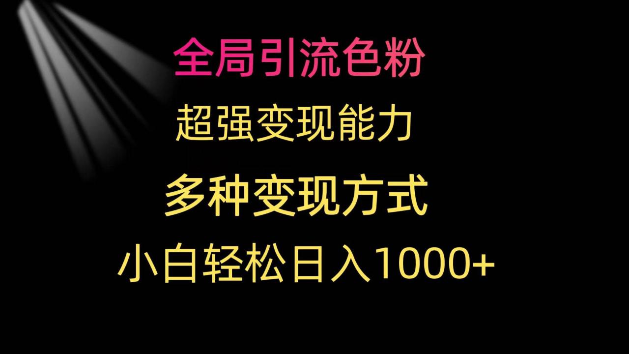 全局引流色粉 超强变现能力 多种变现方式 小白轻松日入1000+-爱赚项目网